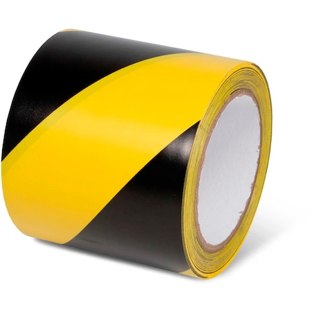 Global Industrial Vinyl Yellow/Black, 4 in W x 108 in L, 5 Thick 670653YB
